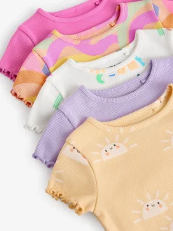 Regenboog - Set van 5 T-shirts met korte mouwen (3mnd-7jr)