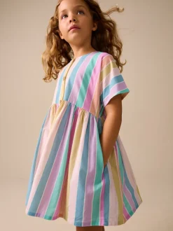 Regenboog - Stripe Short Sleeve Button Through Dress (3-16yrs)