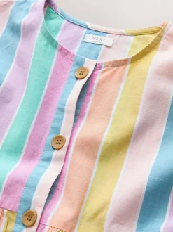 Regenboog - Stripe Short Sleeve Button Through Dress (3-16yrs)