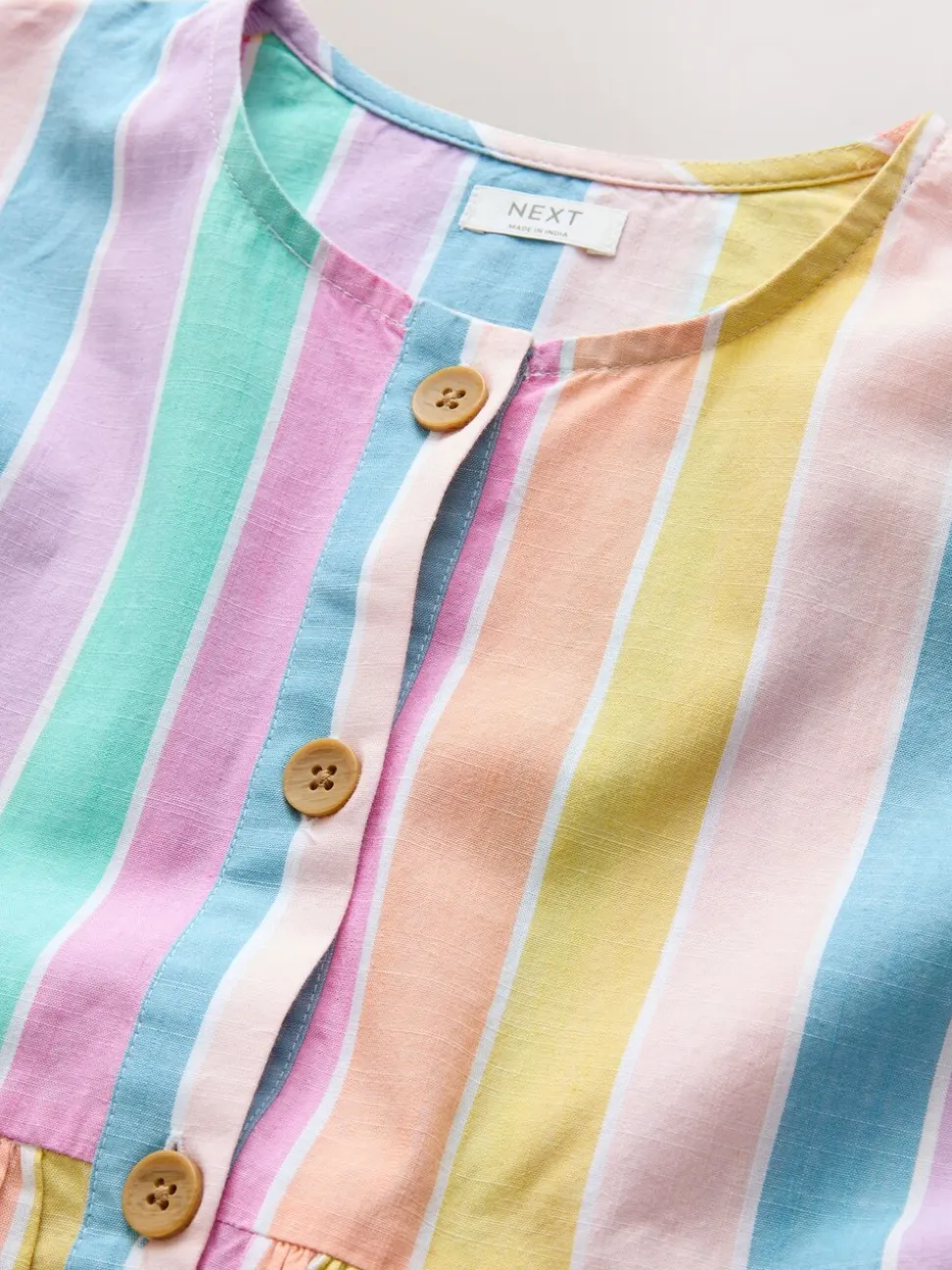 Regenboog - Stripe Short Sleeve Button Through Dress (3-16yrs)