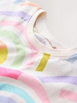 Regenboog - T-shirt met peplum en korte mouwen (3mnd -7jr)