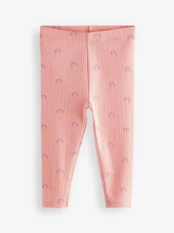 Regenboog - Verpakking van 5 geribbelde Leggings (3mnd -7jr)