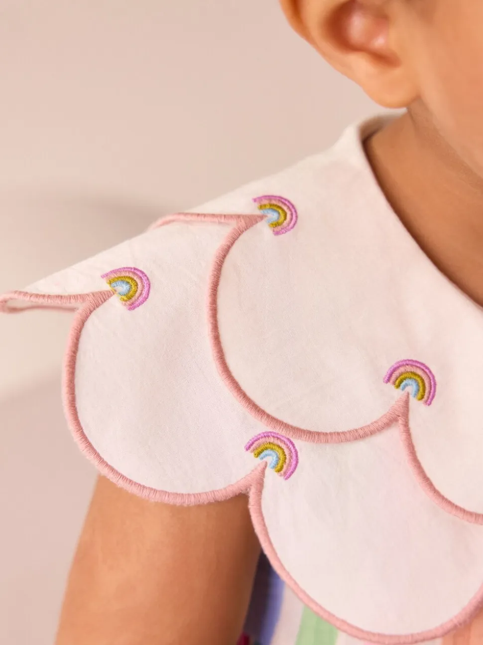 Regenboog - Zomerjurk met kraag (3mnd -7jr)