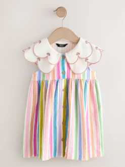 Regenboog - Zomerjurk met kraag (3mnd -7jr)