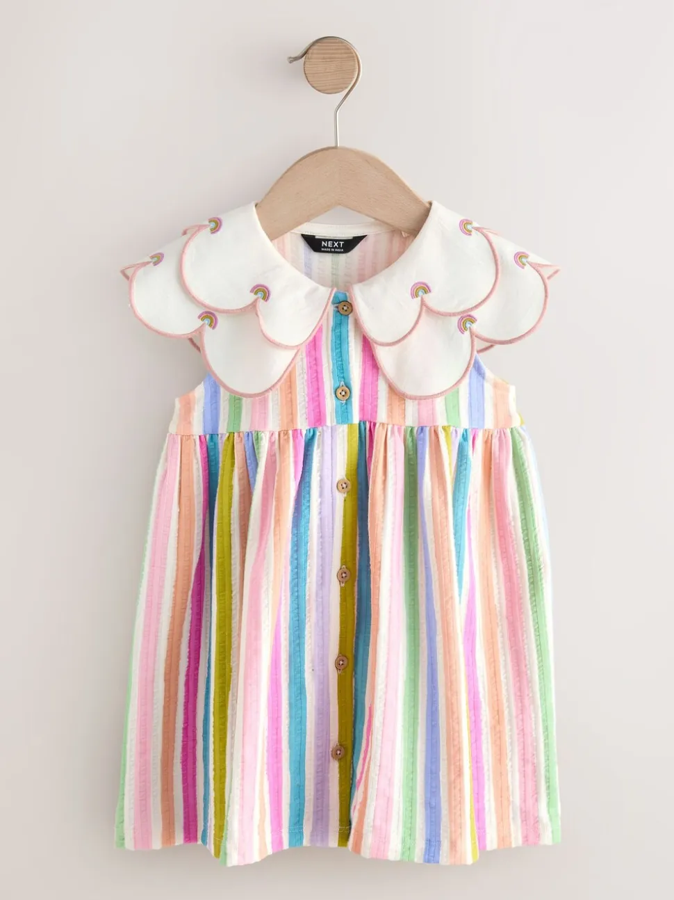 Regenboog - Zomerjurk met kraag (3mnd -7jr)
