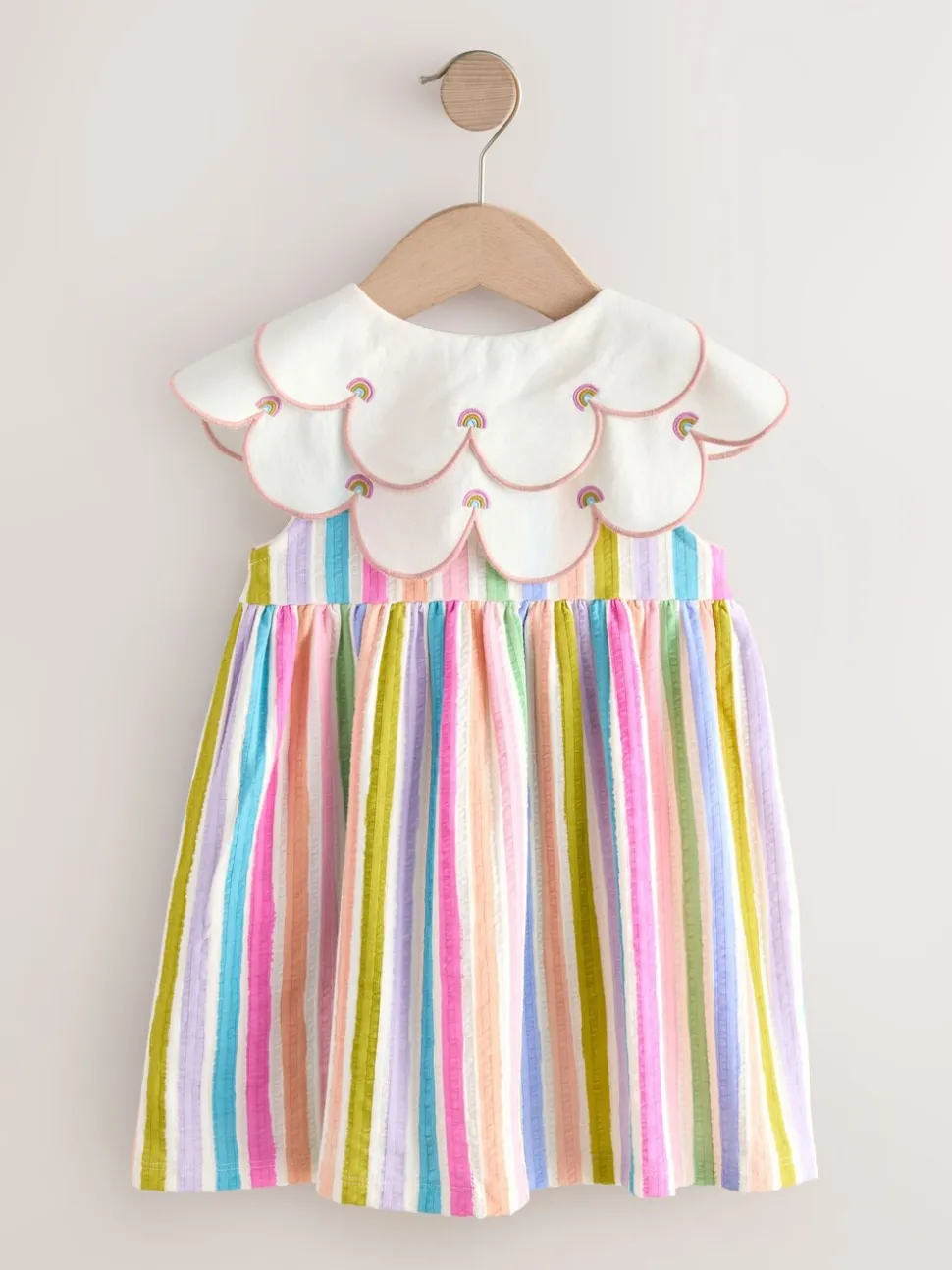 Regenboog - Zomerjurk met kraag (3mnd -7jr)