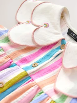 Regenboog - Zomerjurk met kraag (3mnd -7jr)