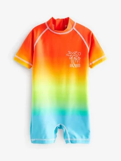 Regenboog dip-dye - Zonbeschermend onesie (3 mnd-7 jr)