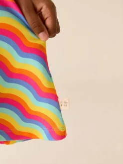 Regenboogkleurig met golven - Little Bird by Jools Oliver Skater-jurk met lange mouwen