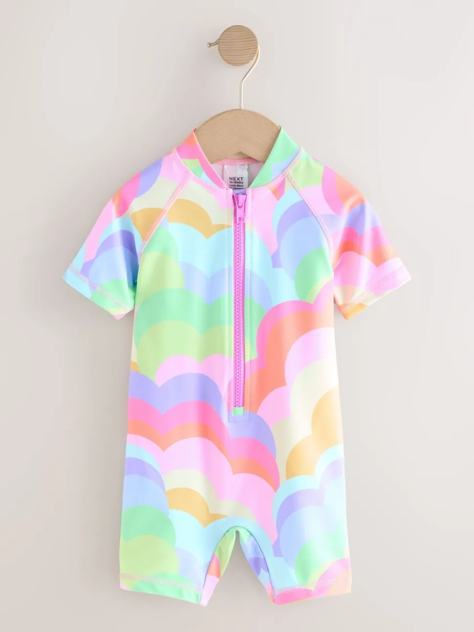 Regenboogkleurig met golven - Zonbeschermend badpak (3 mnd-10 jr)