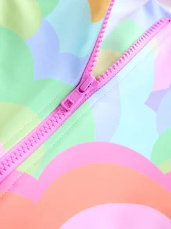 Regenboogkleurig met golven - Zonbeschermend badpak (3 mnd-10 jr)