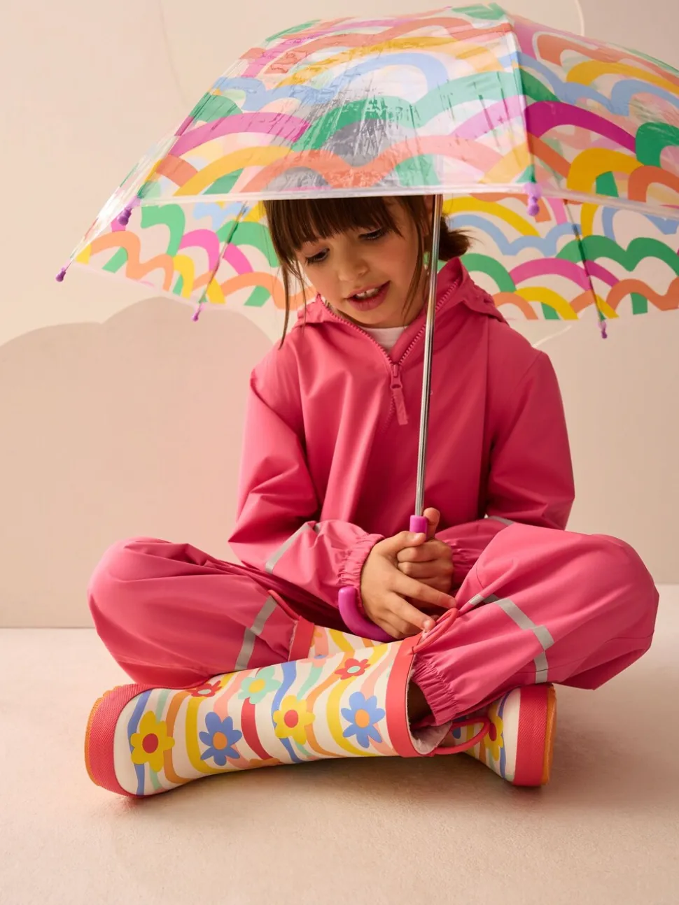 Regenboogprint - Laarzen met handgreep
