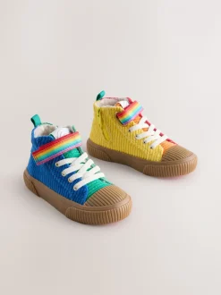 Regenboogprint - Little Bird by Jools Oliver Corduroy Borg Lined Hi-Top Trainers