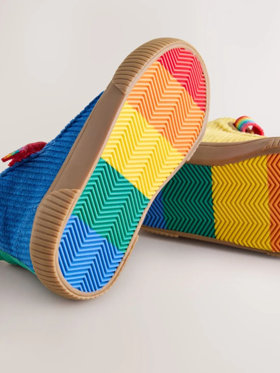 Regenboogprint - Little Bird by Jools Oliver Corduroy Borg Lined Hi-Top Trainers