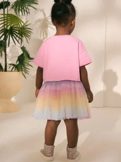 Regenboog/roze - Set van top en tutu-rok (3mnd-7jr)