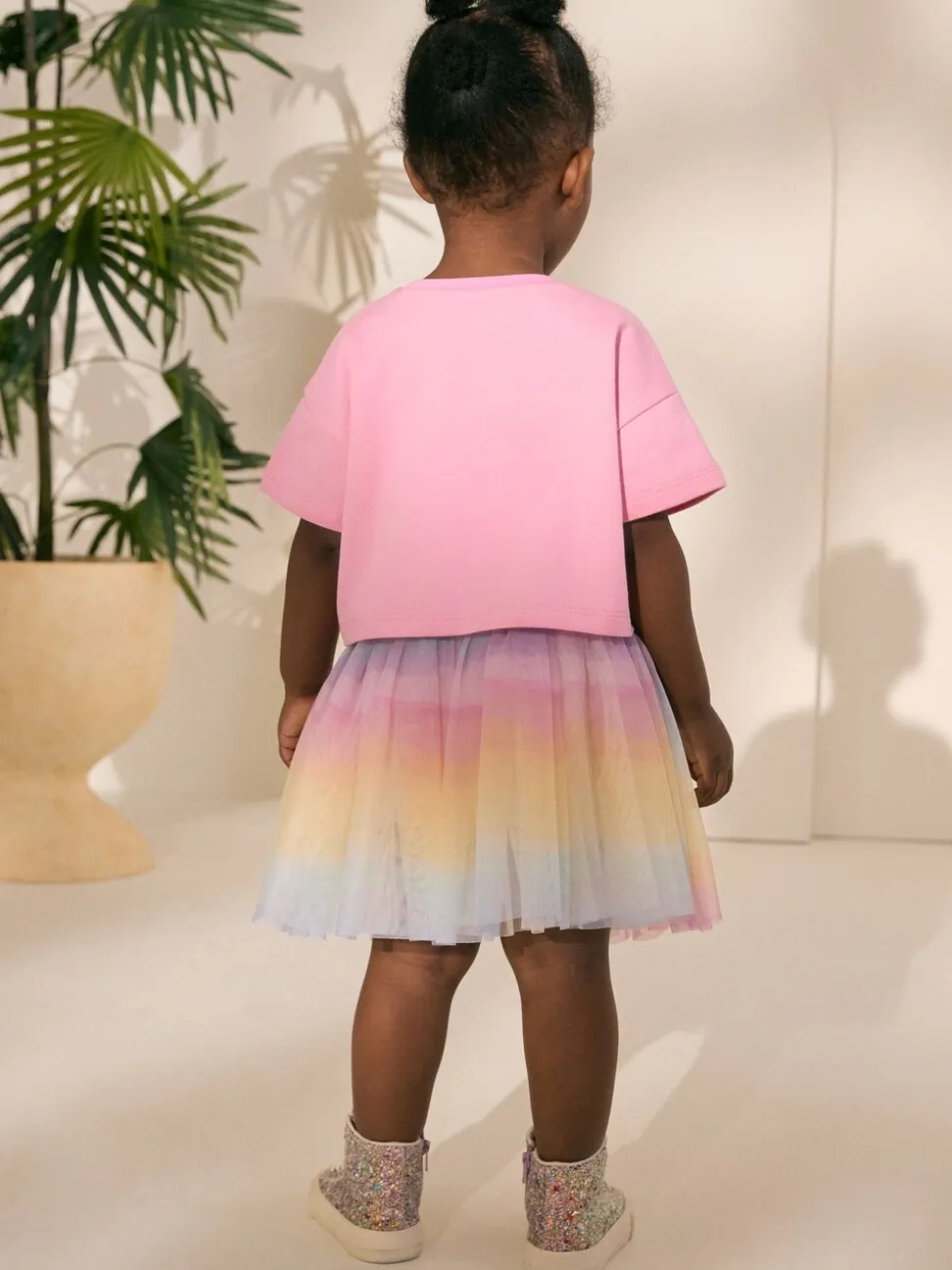 Regenboog/roze - Set van top en tutu-rok (3mnd-7jr)