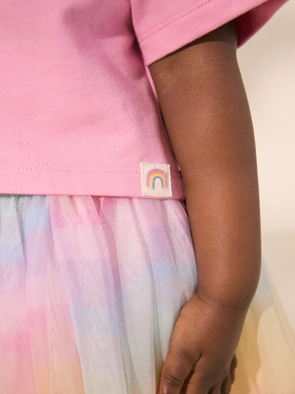 Regenboog/roze - Set van top en tutu-rok (3mnd-7jr)