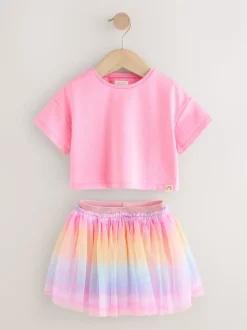 Regenboog/roze - Set van top en tutu-rok (3mnd-7jr)