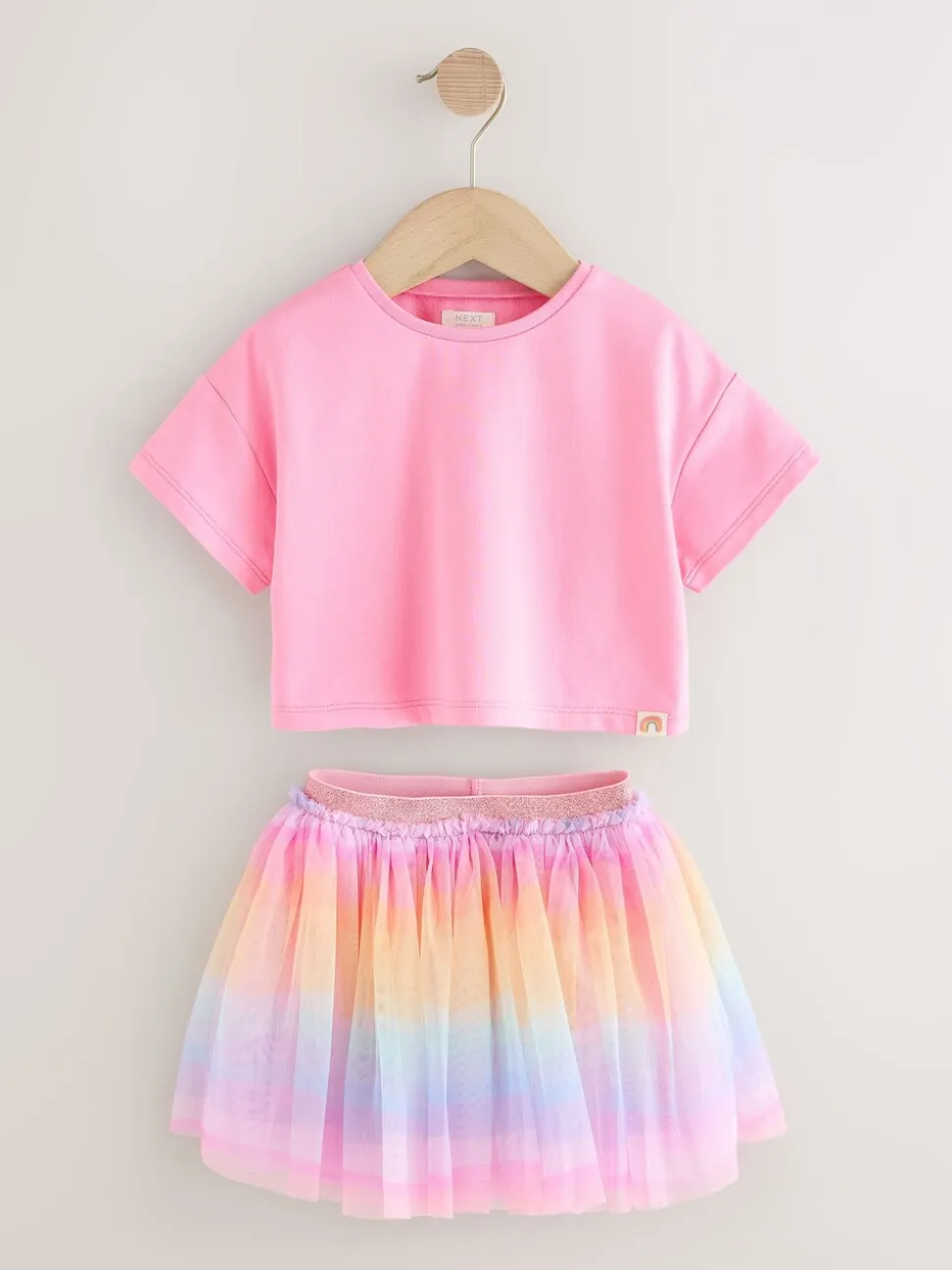 Regenboog/roze - Set van top en tutu-rok (3mnd-7jr)