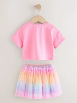 Regenboog/roze - Set van top en tutu-rok (3mnd-7jr)