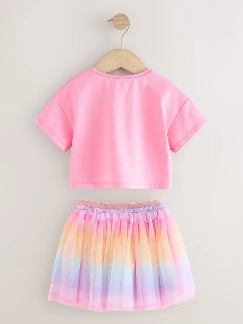 Regenboog/roze - Set van top en tutu-rok (3mnd-7jr)
