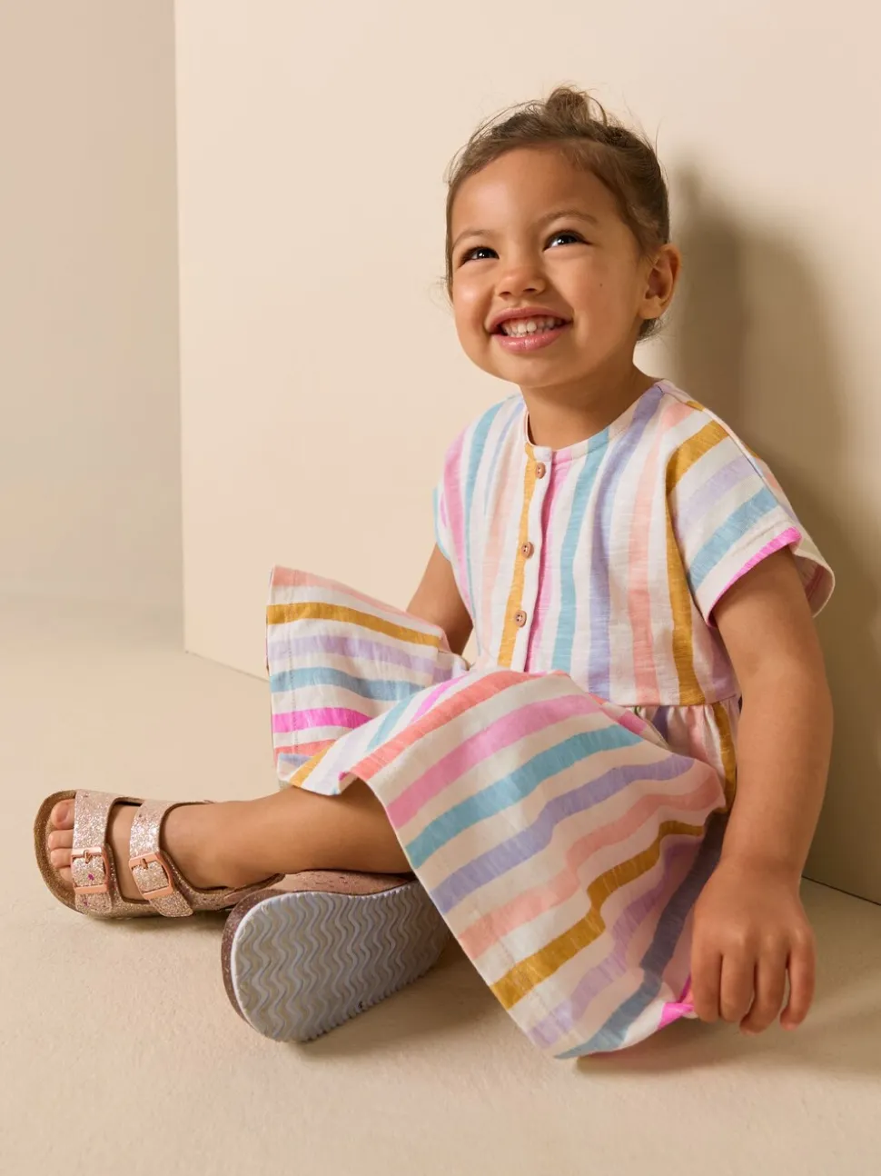 Regenboogstrepen - Jersey Dress (3mths-7yrs)