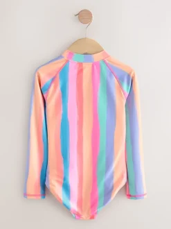 Regenboogstrepen - Long Sleeve Sunsafe Swimsuit (3mths-16yrs)