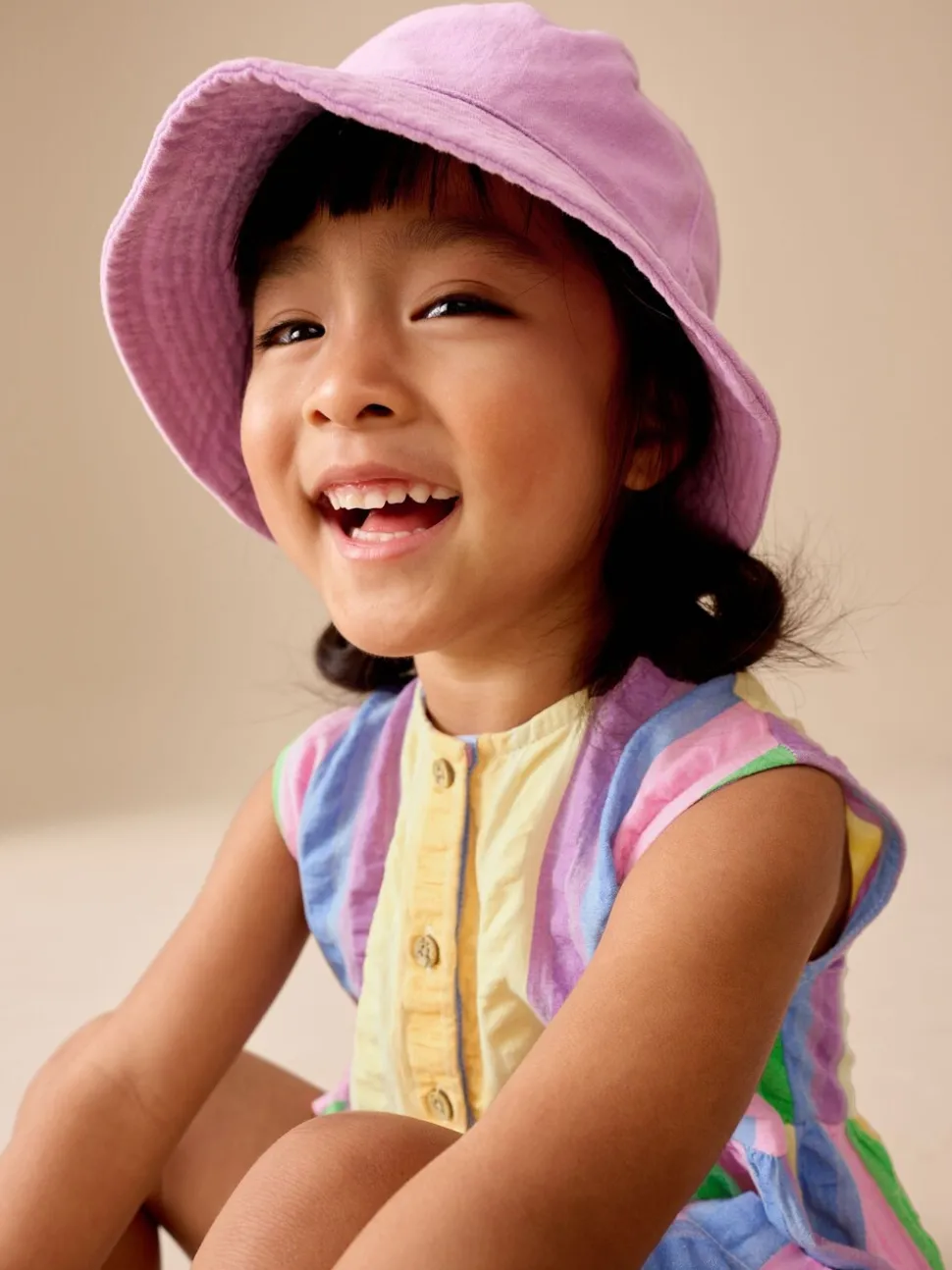 Regenboogstrepen - Sleeveless Playsuit (3mths-7yrs)