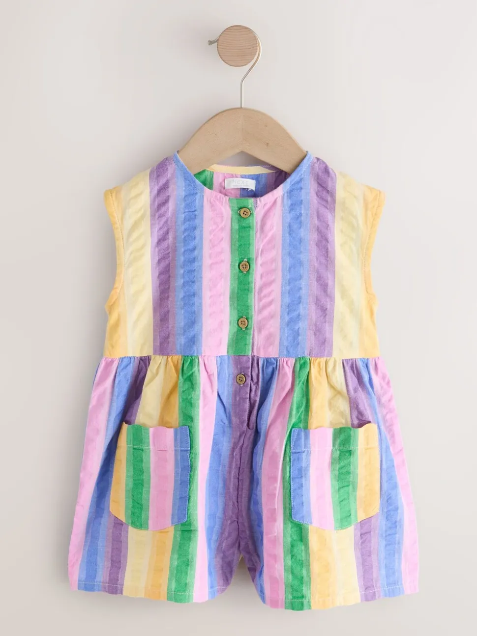 Regenboogstrepen - Sleeveless Playsuit (3mths-7yrs)