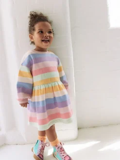 Regenboogstrepen - Sweaterjurk (3 mnd-7 jr)