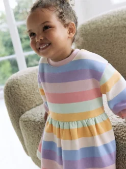 Regenboogstrepen - Sweaterjurk (3 mnd-7 jr)