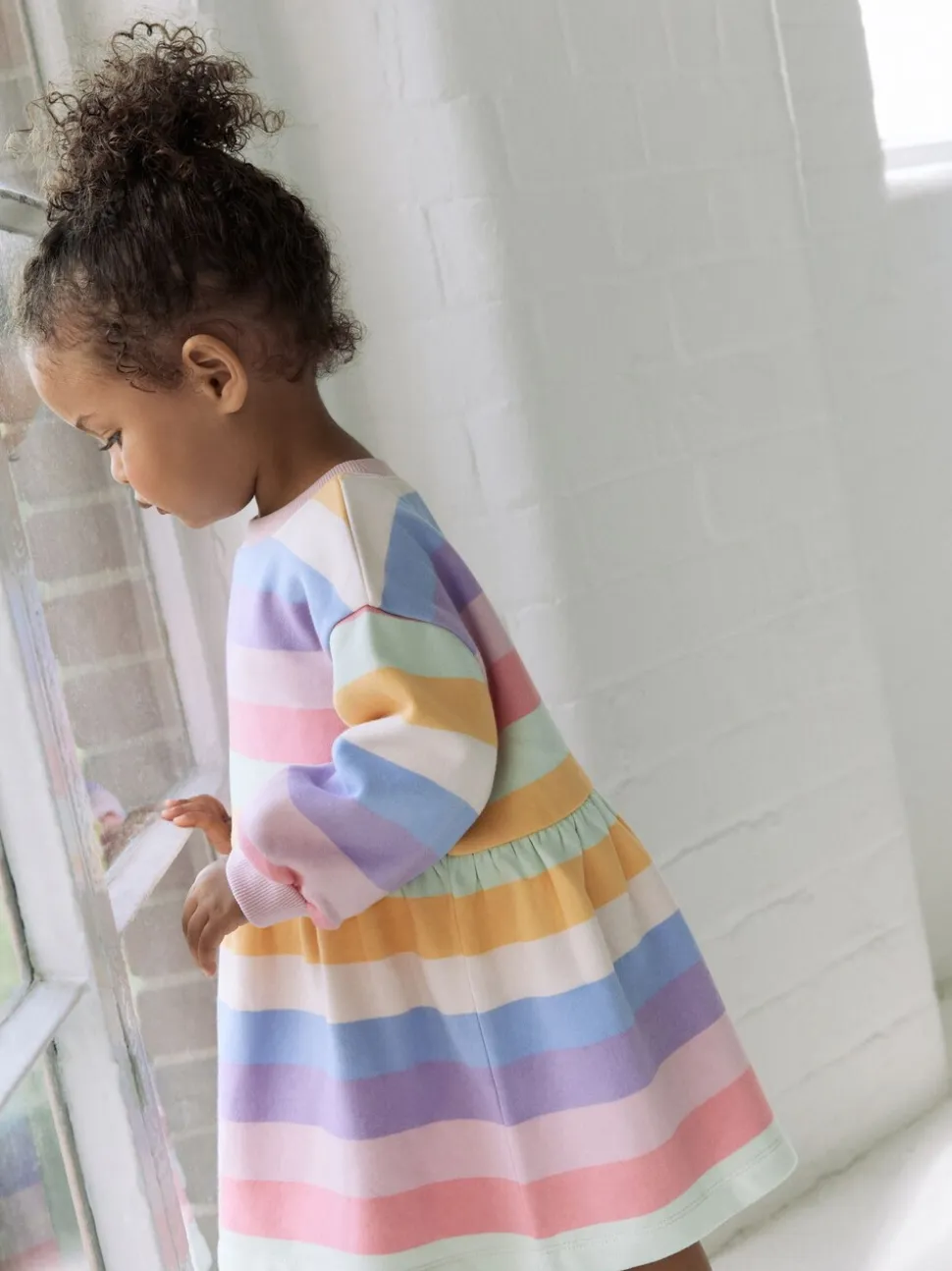 Regenboogstrepen - Sweaterjurk (3 mnd-7 jr)