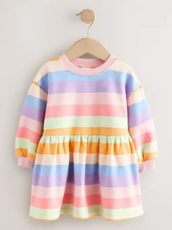 Regenboogstrepen - Sweaterjurk (3 mnd-7 jr)