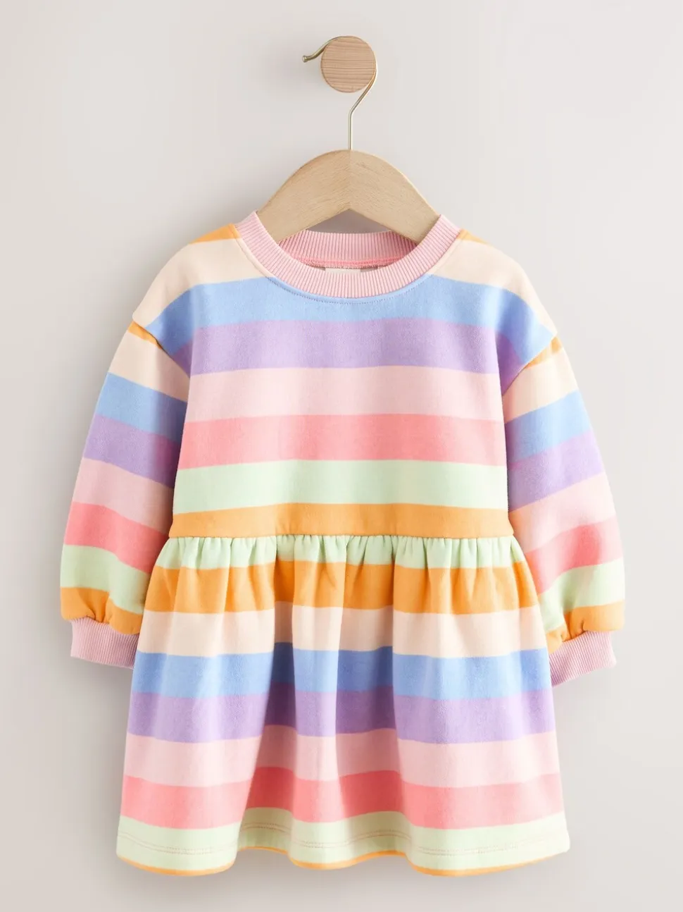 Regenboogstrepen - Sweaterjurk (3 mnd-7 jr)