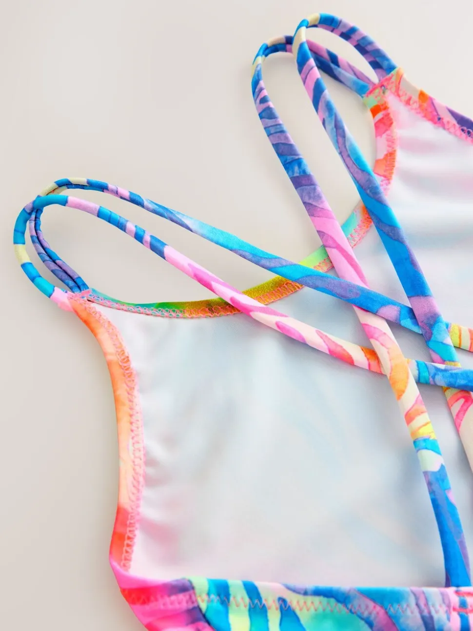 Regenboogzebra - Badpak met dubbele bandjes (3-16jr)