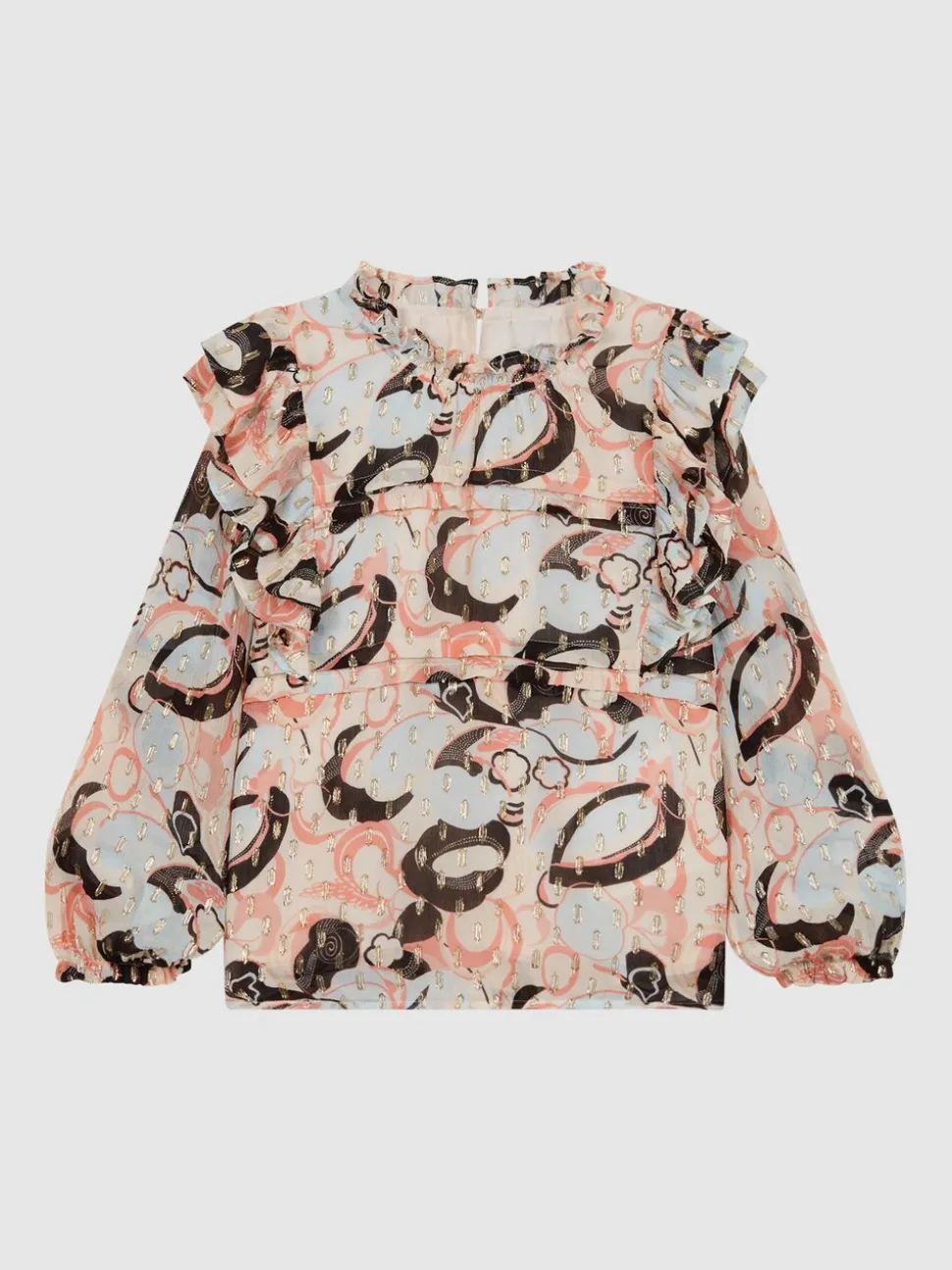 Reiss Angelica blouse met print en ruche