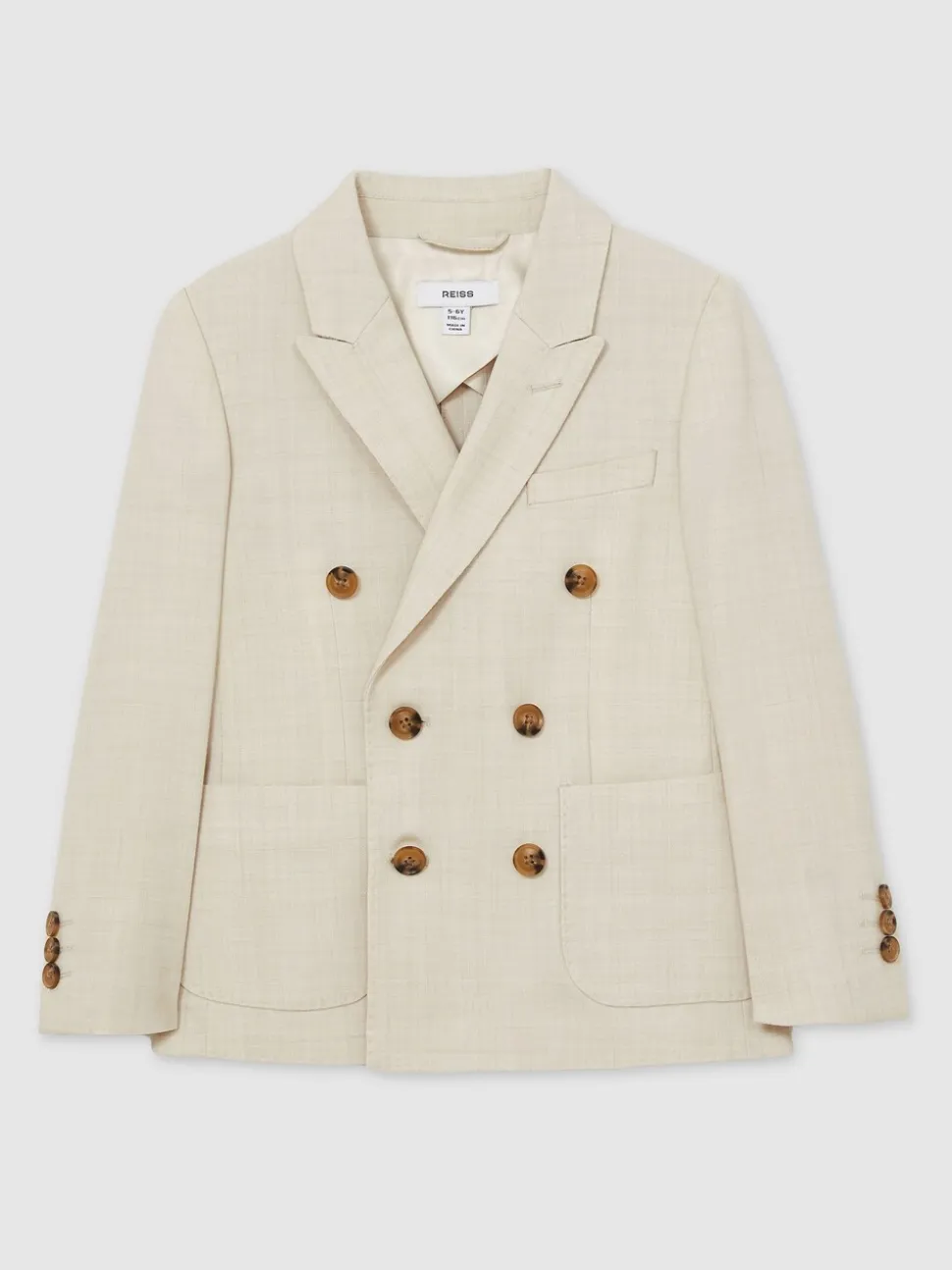 Reiss Belmont J Double-Breasted Textured Blazer With Wool