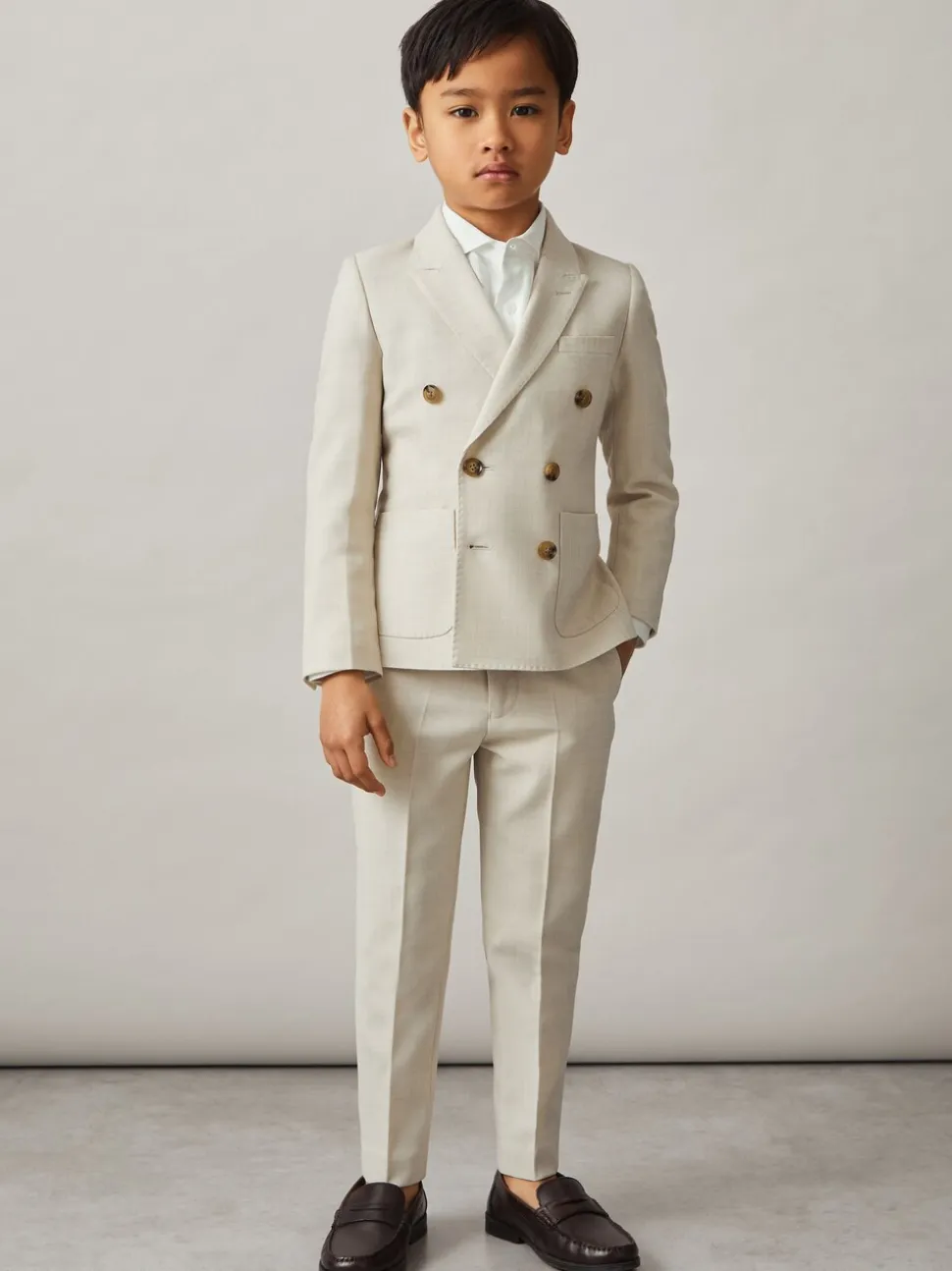 Reiss Belmont J Double-Breasted Textured Blazer With Wool