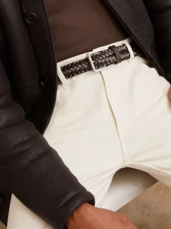 Reiss Carlton Leather Woven Belt