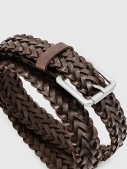 Reiss Carlton Leather Woven Belt