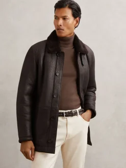 Reiss Carlton Leather Woven Belt