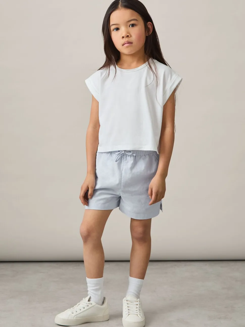 Reiss Cleo katoen-linnen short met trekkoord