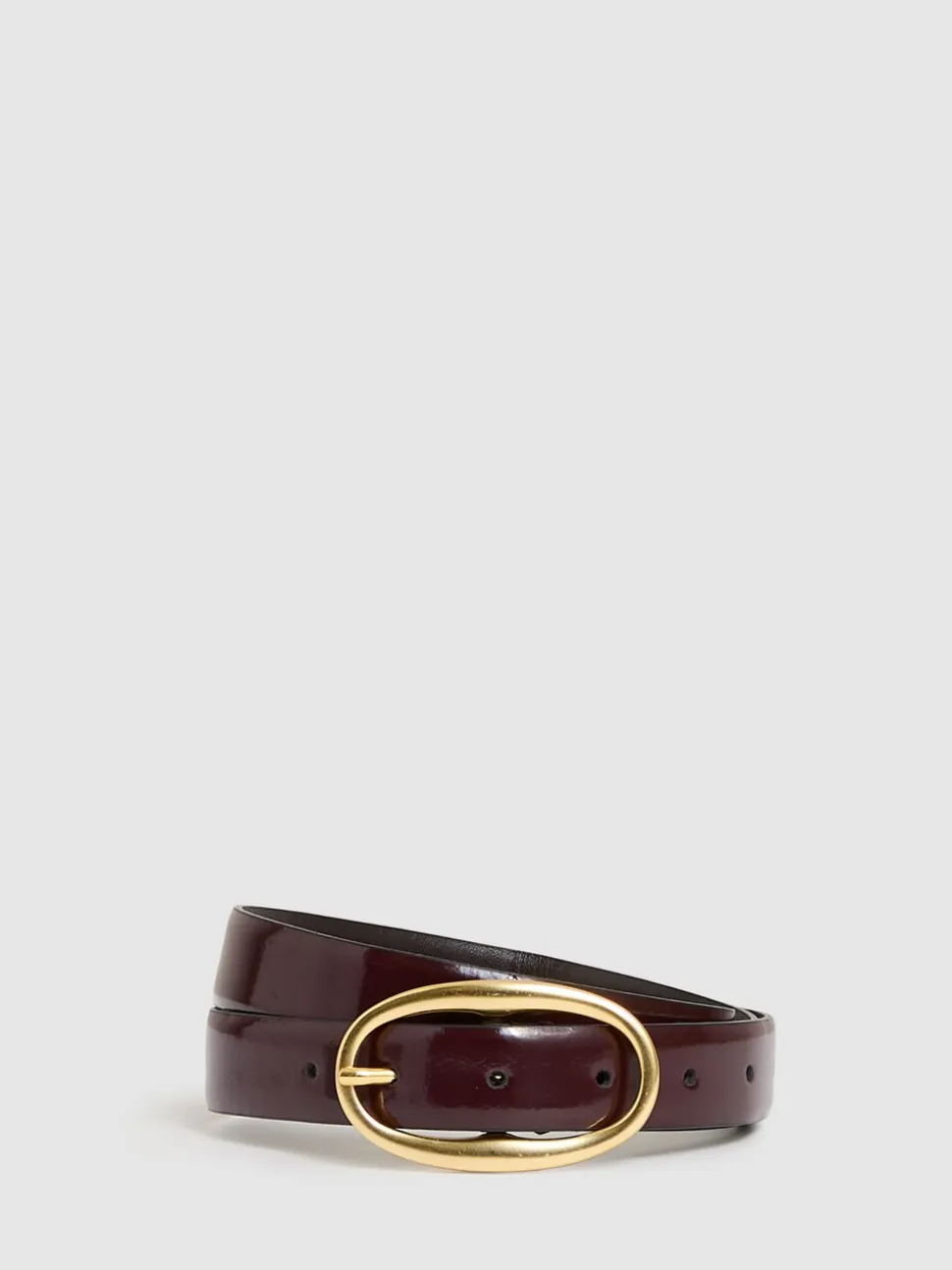 Reiss Drew Patent Leather Oval Buckle Belt