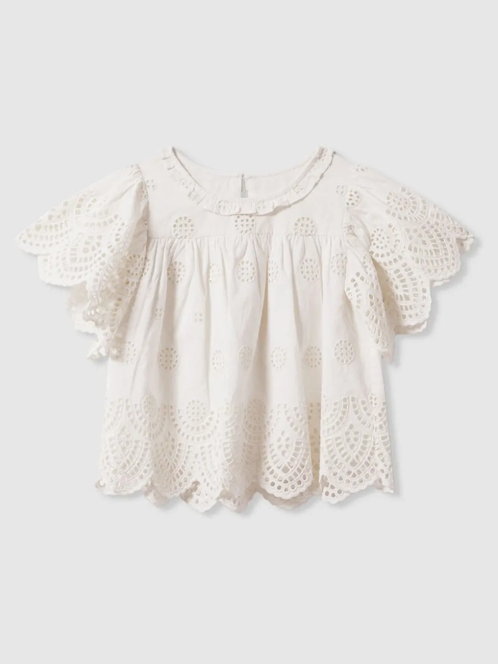 Reiss Laverne Cotton Broderie Blouse