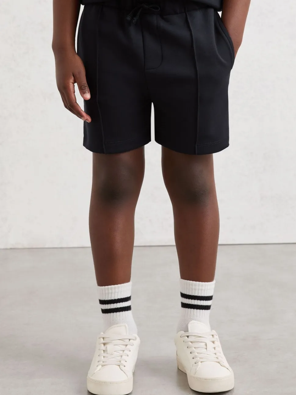 Reiss Peter Premium Interlock Drawstring Pintuck Shorts