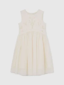 Reiss Phoebe Lace-Detail Tulle-Skirt Dress