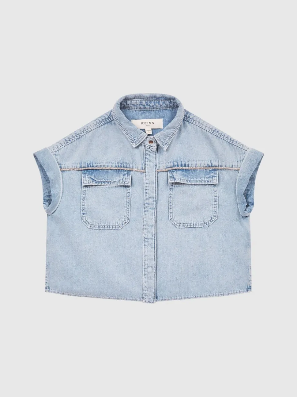 Reiss Sandie crop top van denim
