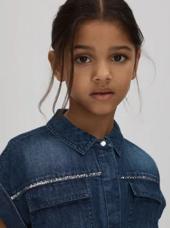 Reiss Sandie overhemd van denim met versiering