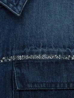 Reiss Sandie overhemd van denim met versiering
