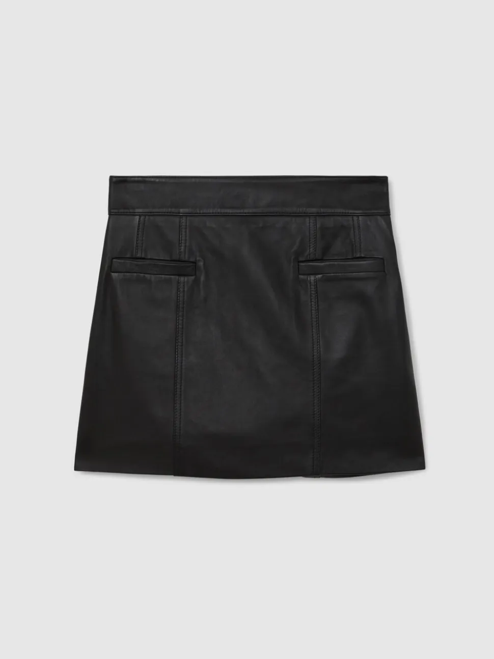 Reiss Seema Leather Welt Pocket Mini Skirt